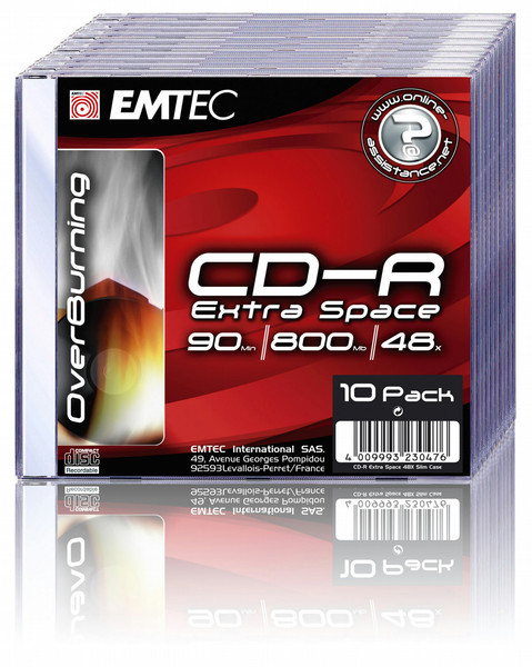 Emtec CD-R EXTRASPACE (slim 10) CD-R 800MB 10pc(s)