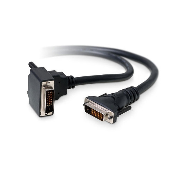 Belkin PRO Series DVI-D -> DVI-D Right-Angle Cable, 10 ft 3м DVI-D DVI-D Черный DVI кабель