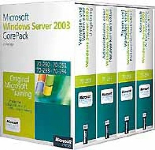 Microsoft Windows Server 2003 MCSE CorePack DEU руководство пользователя для ПО