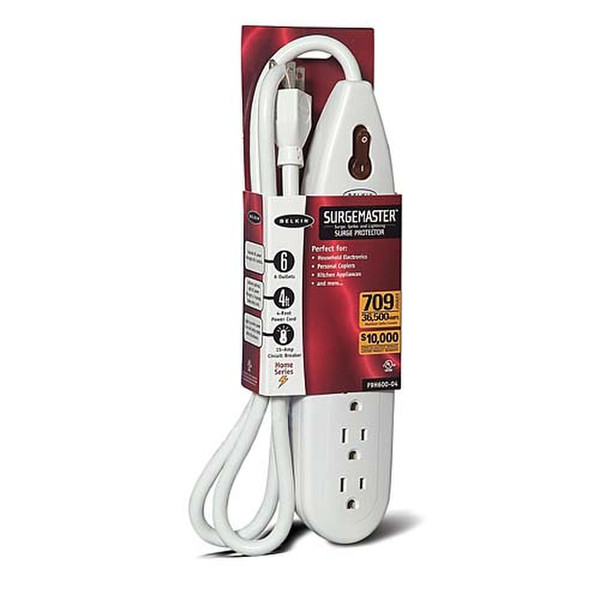 Belkin 6-Outlet Home Series SurgeMaster 6AC outlet(s) 1.2m White surge protector