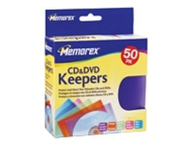 Memorex CD/DVD Keepers, 50 Pk 50дисков Разноцветный