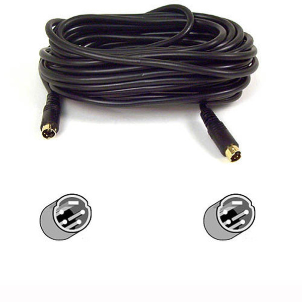 Belkin S-Video Cable, 25 feet 7.5м S-Video (4-pin) S-Video (4-pin) Черный S-video кабель
