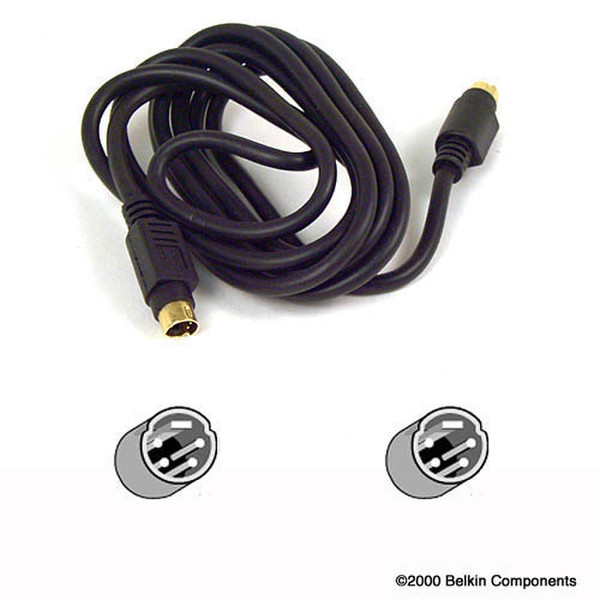 Belkin S-Video Cable, 6 feet 1.8м S-Video (4-pin) S-Video (4-pin) Черный S-video кабель