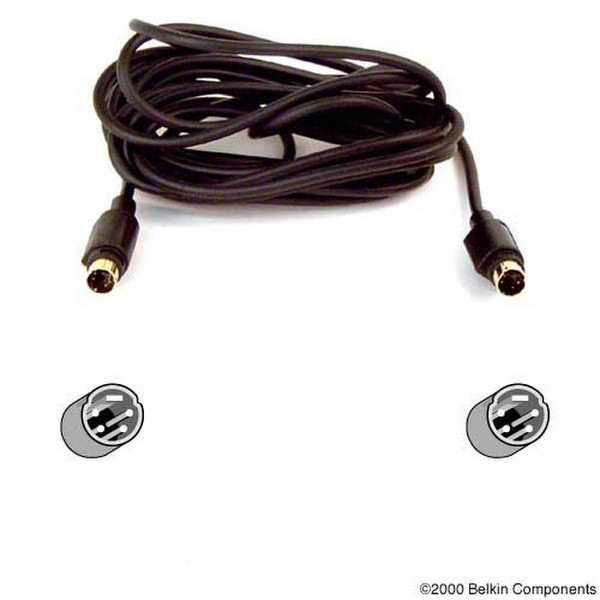 Belkin S-Video Cable, 12 feet 3.6m S-Video (4-pin) S-Video (4-pin) Black S-video cable