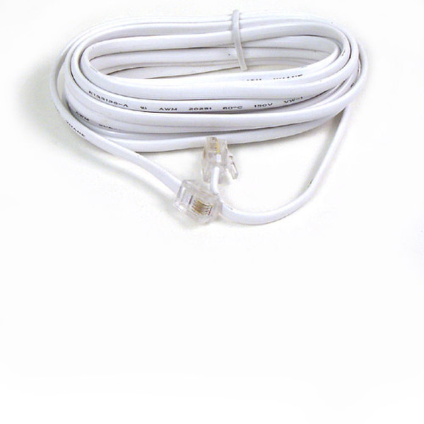 Belkin Phone Line Cord, White, 12 feet (3.7m) 3.7m Weiß Telefonkabel