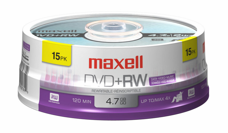 Maxell 634046 4.7GB DVD+RW 15pc(s) blank DVD