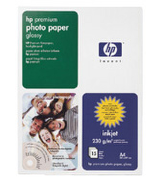HP premium photo paper, glossy, A4 (15 sheets)