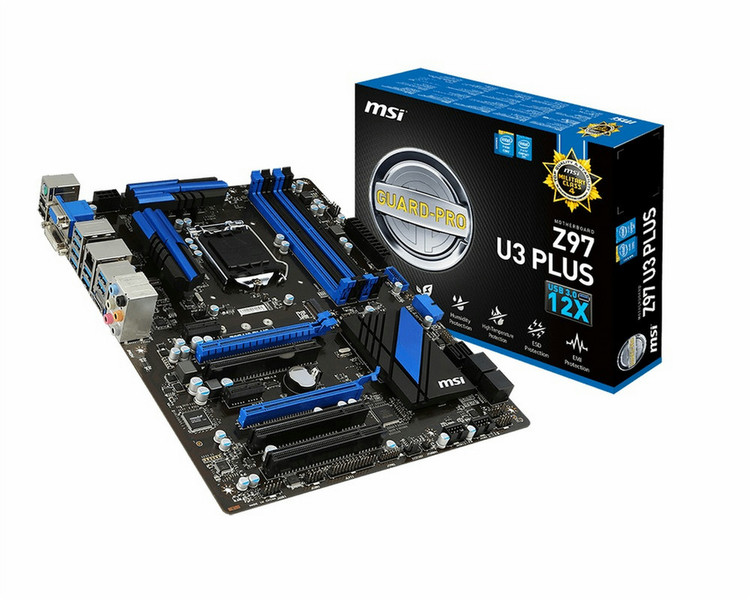 MSI Z97 U3 PLUS Intel Z97 Socket H3 (LGA 1150) ATX motherboard