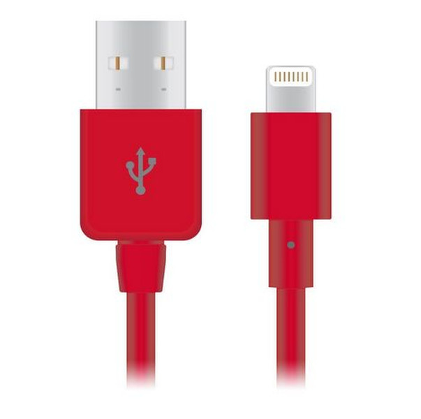 Naztech 12422 1.2m USB A Lightning Red USB cable