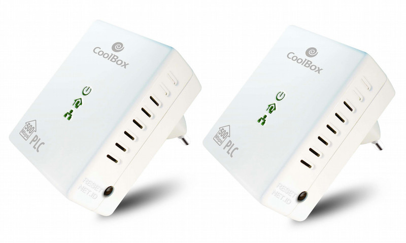 CoolBox REDCOOPLC500D 500Mbit/s Ethernet LAN White 2pc(s) PowerLine network adapter