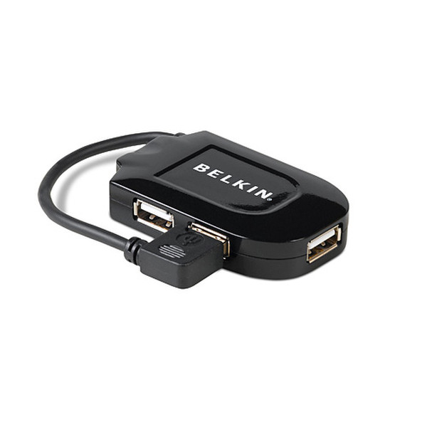 Belkin USB 1.1 4-Port Pocket Hub 12Mbit/s Schwarz Schnittstellenhub