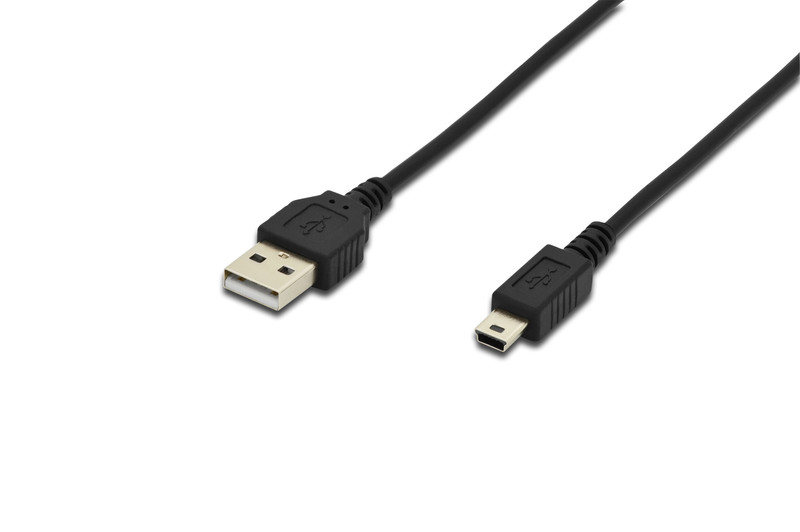 ASSMANN Electronic AK-300130-018-S 1.8м USB A Mini-USB B Черный кабель USB