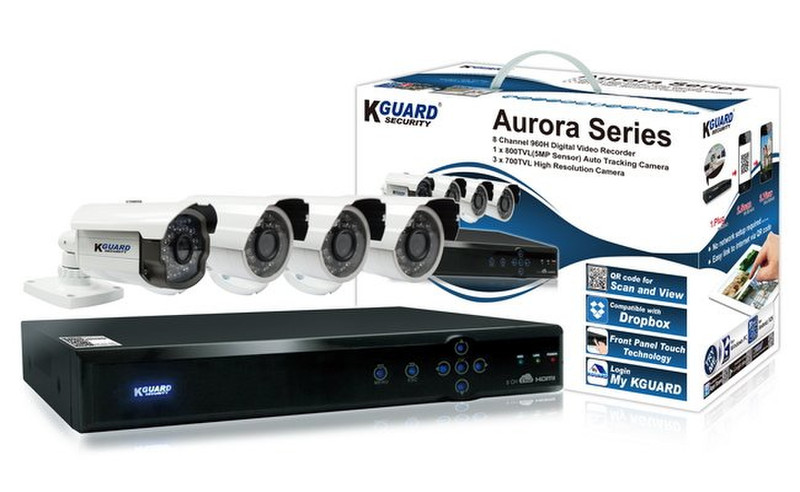 Kguard AR821-CKT001 CCTV security camera Indoor & outdoor Bullet White security camera