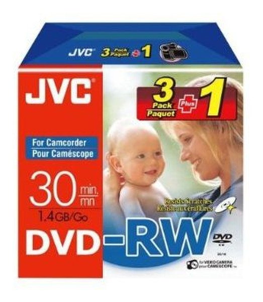 JVC VDW14DE3P1 1.4ГБ DVD-RW 4шт чистый DVD
