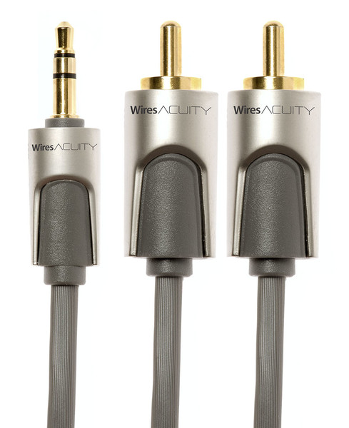 Techlink 720021 1m 2 x RCA 3.5mm Grau Audio-Kabel