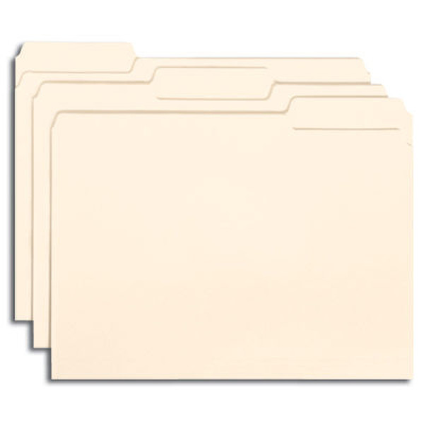 Smead File Folders 1/3 Cut Letter Manila (100) Plastic Cream folder