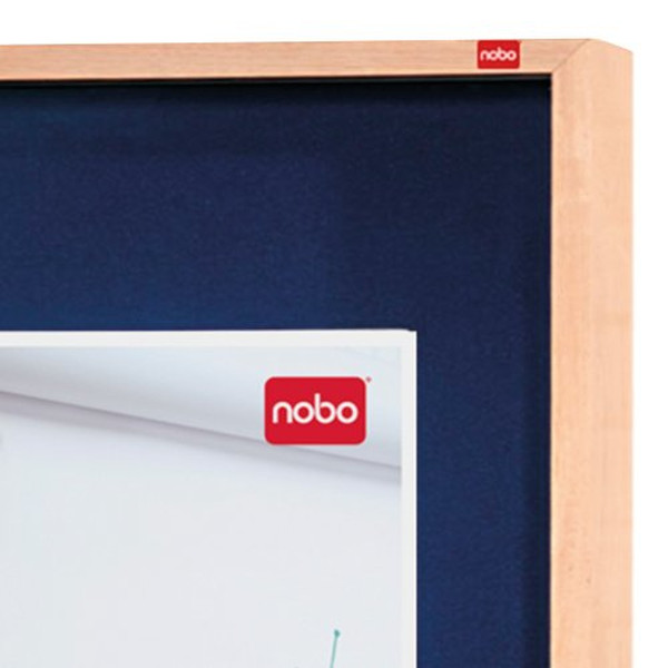 Nobo Internal Display Case Blue Felt with Wooden Frame 1000x825mm