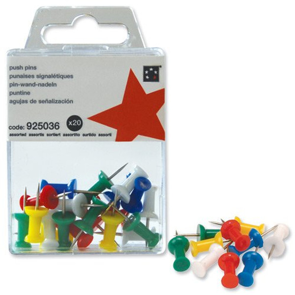 5Star 925036 Multicolour 20pc(s) stationery pin/tack