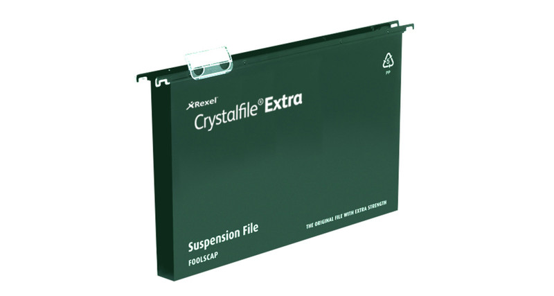 Rexel Crystalfile Extra A4 Suspension File 30mm Green (25)