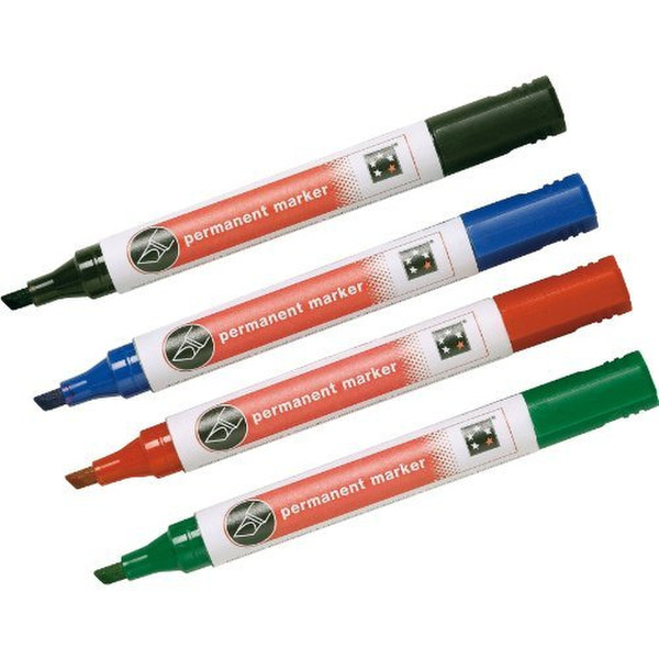 5Star 500933 Chisel tip Black,Blue,Green,Red 4pc(s) marker