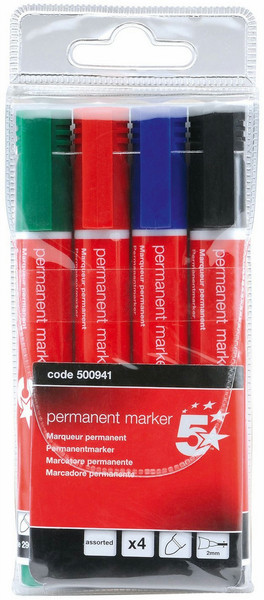 5Star 500941 Bullet tip Black,Blue,Green,Red 4pc(s) marker