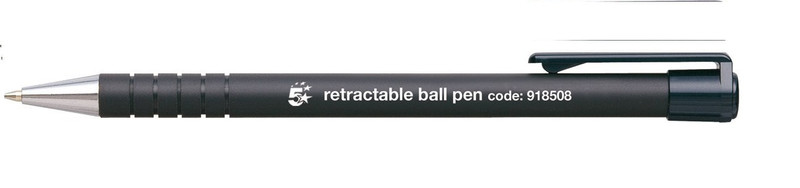 5Star 918508 Clip-on retractable pen Black 12pc(s) rollerball pen