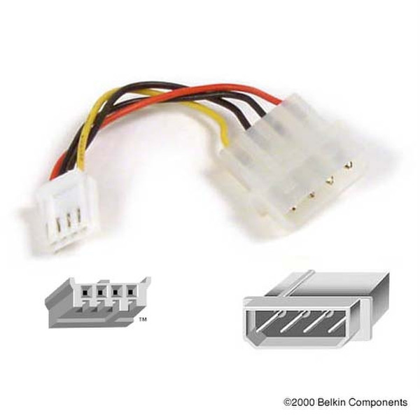 Belkin Disk Drive Power Converter Cable - 6 inches 0.15m Multicolour power cable