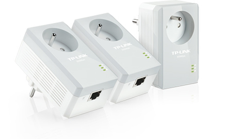 TP-LINK AV500 500Mbit/s Eingebauter Ethernet-Anschluss Weiß 3Stück(e) PowerLine Netzwerkadapter