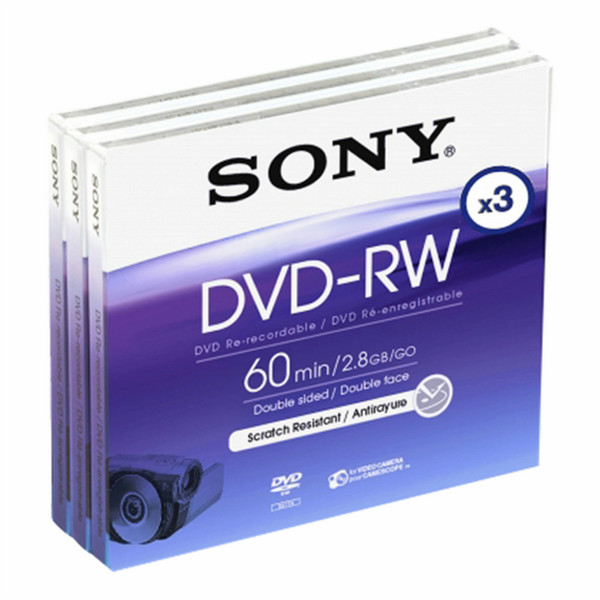 Sony 3DMW60AJ 2.8GB DVD-RW 5pc(s) blank DVD