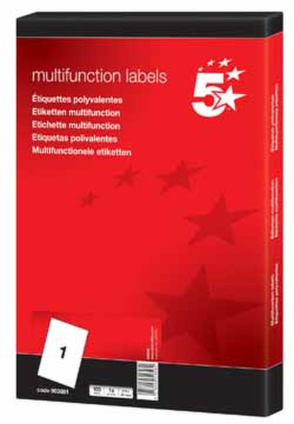 5Star 912926 Weiß Druckeretikett