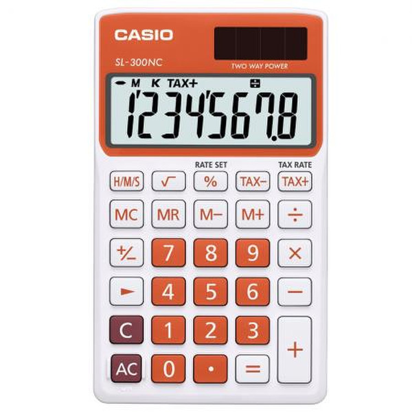 Casio SL-300NC Карман Basic calculator Оранжевый, Белый