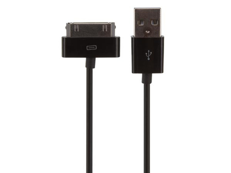Velleman PCMP66B 1m USB-A Apple 30-pin Black mobile phone cable