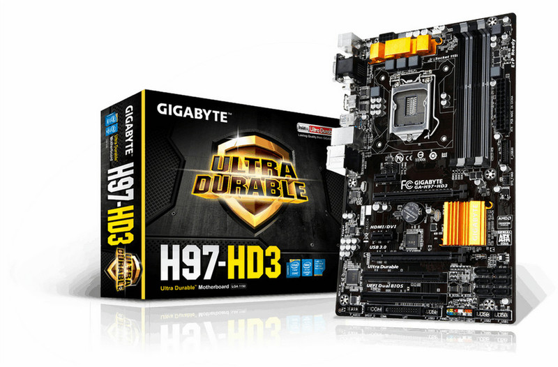 Gigabyte GA-H97-HD3 Intel H97 Socket H3 (LGA 1150) ATX Motherboard