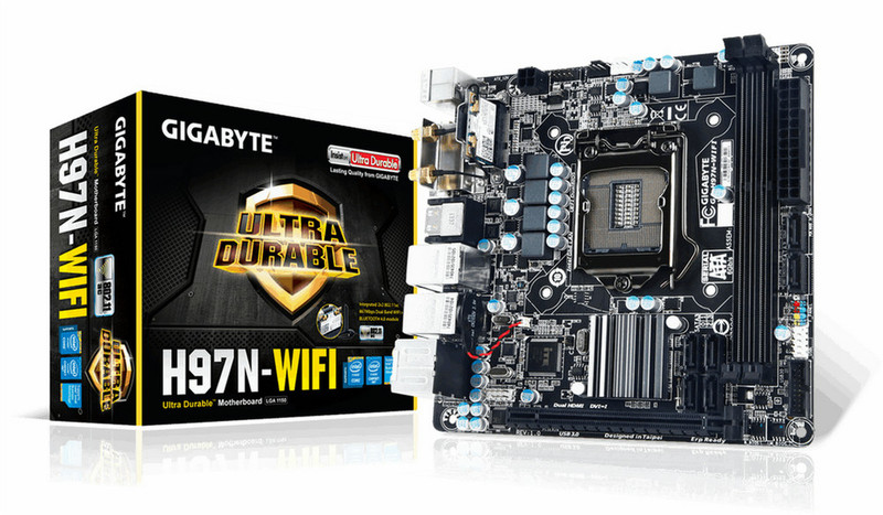 Gigabyte GA-H97N-WIFI Intel H97 Socket H3 (LGA 1150) Mini ITX Motherboard