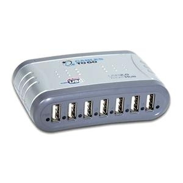 C2G Port Authority 7-Port USB 2.0 Hub 480Мбит/с Серый хаб-разветвитель