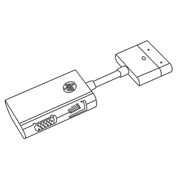 HP Dock Connector to Ethernet & VGA Adapter 70-pin Proprietary VGA, RJ-45