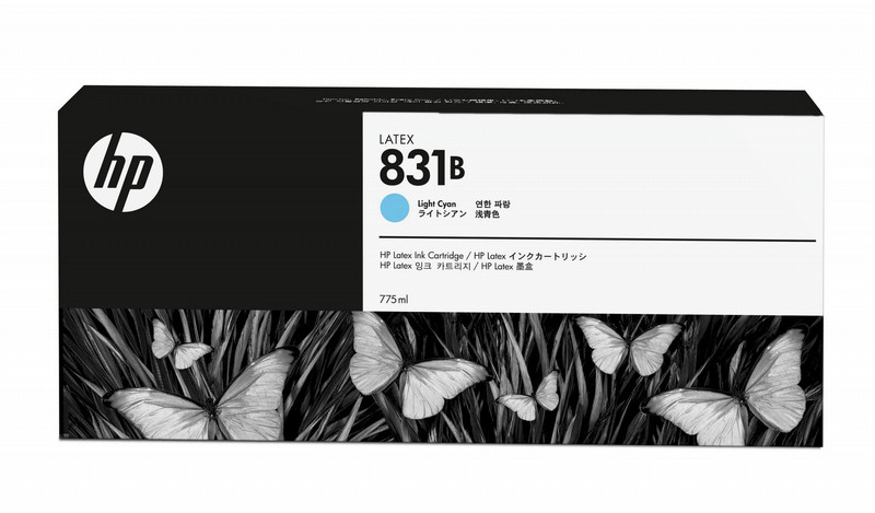 HP 831B 775-ml Light Cyan Latex Ink Cartridge