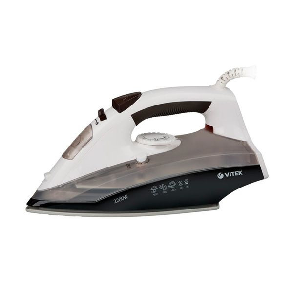 Vitek VT-1207 BN Dry & Steam iron Ceramic soleplate 2200Вт Черный, Белый