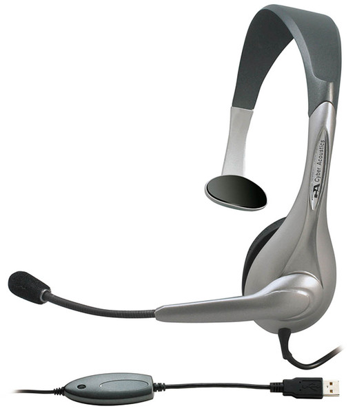 Cyber Acoustics AC-840 Monaural Wired Black,Silver mobile headset