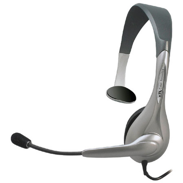 Cyber Acoustics AC-102b Monaural Wired Black,Silver mobile headset