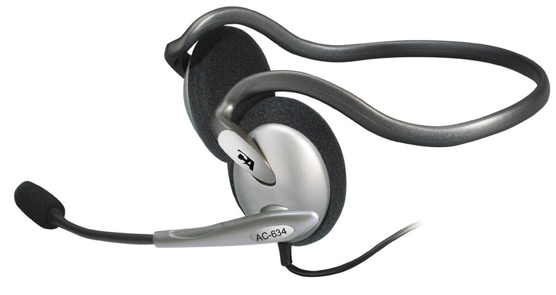 Cyber Acoustics AC-634 Binaural Wired Black,Silver mobile headset