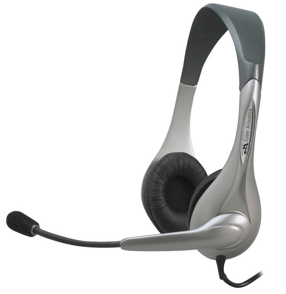 Cyber Acoustics AC-201 Binaural Wired Black,Silver mobile headset