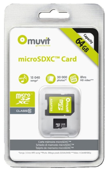 Muvit MUMSD0005 64ГБ MicroSDXC Class 10 карта памяти
