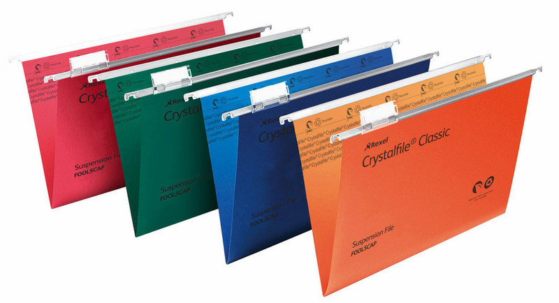 Rexel Crystalfile Classic Foolscap Suspension File 15mm Orange(50)