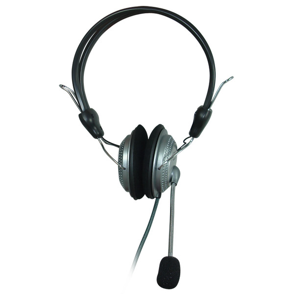 Hiper KM-050 Binaural Kopfband Schwarz, Silber Mobiles Headset