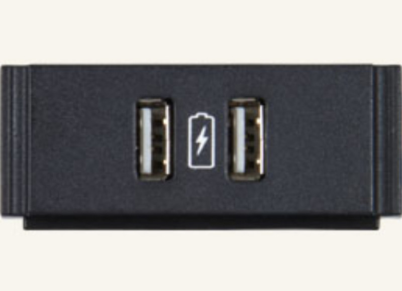 AMX HydraPort HPX-N102-USB-PC - outlet Black outlet box