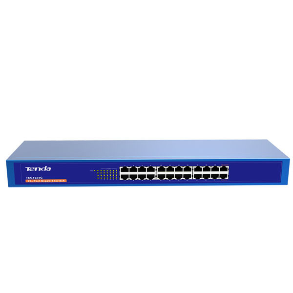 Tenda TEG1024G Неуправляемый L2 Gigabit Ethernet (10/100/1000) 1U Синий