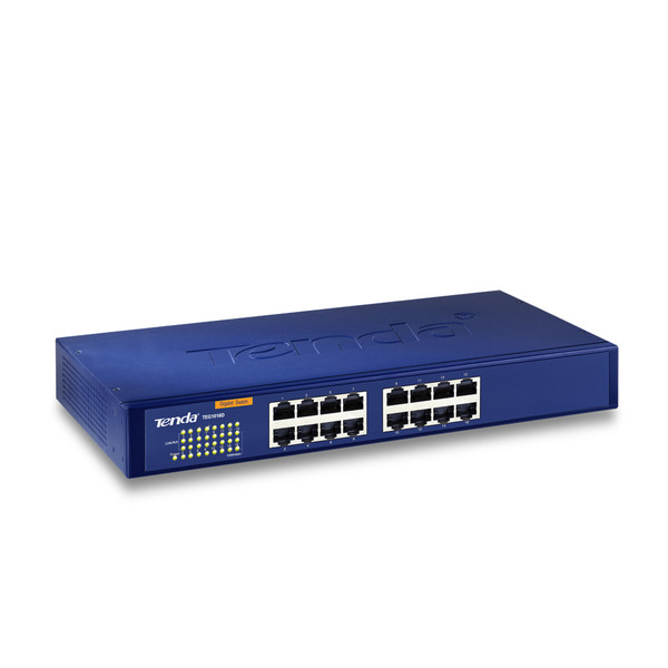 Tenda TEG1016D Неуправляемый L2 Gigabit Ethernet (10/100/1000) 1U Синий
