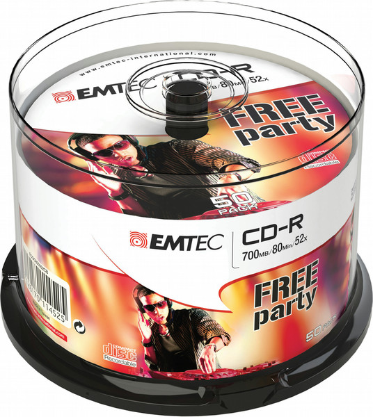 Emtec 213417 CD-R 700МБ 50шт чистые CD