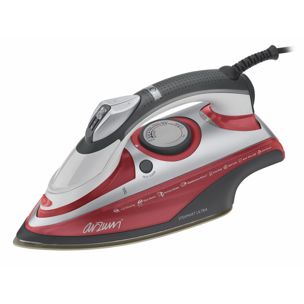 Arzum AR648 Dry & Steam iron Ceramic soleplate 2700W Grey,Red iron